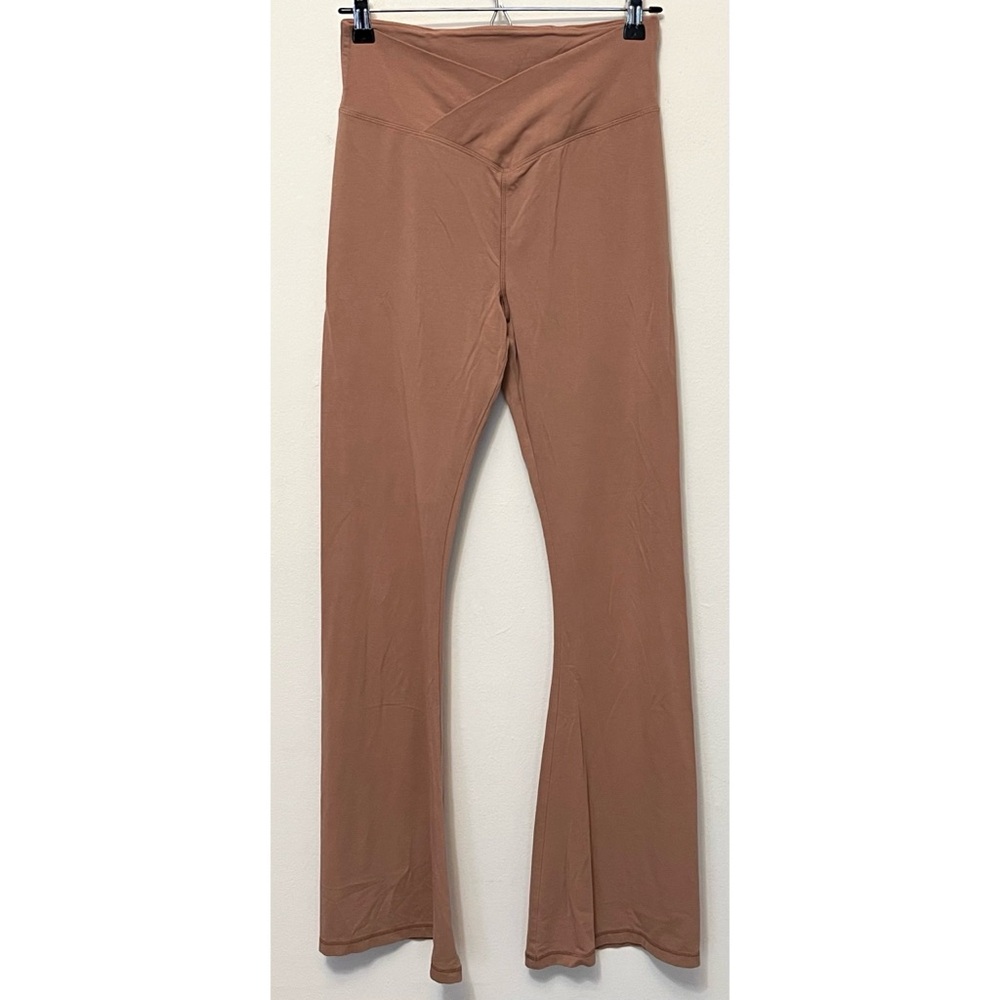 VS PINK • M • Tan Nude Color Crossover All Day Flare Cotton Legging Pants